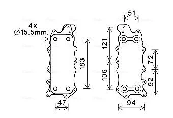 Радиатор масляный MB C-Class (07-), E-Class (09-)/Jeep Grand Cherokee (05-), Com AVA COOLING MS3685