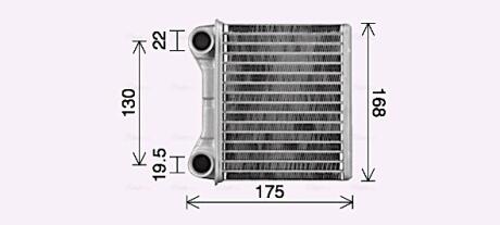 Радиатор отопителя салона MB ML164 GL164 rear heater AVA COOLING MS6762
