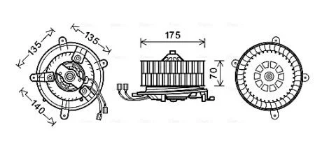 Вентилятор отопителя салона MB E-class (W210) (95-03)  AVA AVA COOLING MS8610