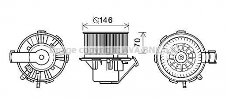 Вентилятор салону (вир-во AVA) AVA COOLING MS8648