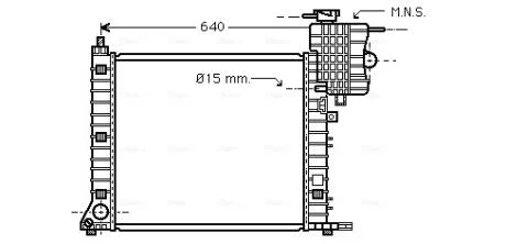 Радіатор охолодження двигуна MB Vito V638 2,3d 2,2d MT  AVA AVA COOLING MSA2264