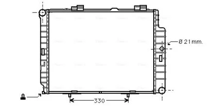 Радиатор охлаждения двигателя MB E-class (W210) 2,7d 3,2d  AVA AVA COOLING MSA2287