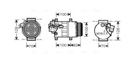 Компрессор кондиционера MB A-Class W169 (05-), B-Class W245 (05-) 2.0CDi (MSAK40 AVA COOLING MSAK404