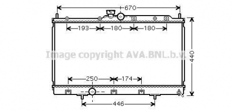 Радіатор LANCER6 20i-16V MT 03- AVA COOLING MT2199 (фото 1)