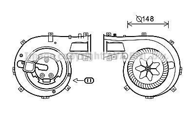 Вентилятор отопителя салона Opel Vectra C 02> clima AVA AVA COOLING OL8618