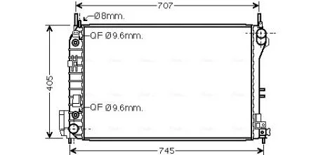 Радіатор охолодження двигуна Opel Vectra C 2,2i 2,2Direct 3,2i AC+ AT 02>08  AVA AVA COOLING OLA2341