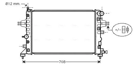 Радіатор Astra -H 1.4i / 1.8i 02/04- (AVA) AVA COOLING OLA2362