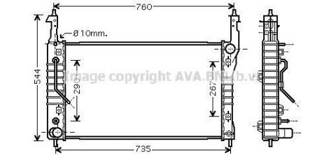 Радіатор охолодження двигуна Chevrolet Captiva (07-) 2,0d AT AVA AVA COOLING OLA2424