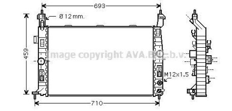 Радіатор охолодження двигуна OPEL Meriva 03- (Ava) AVA COOLING OLA2431