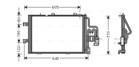 Радіатор кондиціонера Opel Combo, Corsa (01-) AVA AVA COOLING OLA5307 (фото 1)