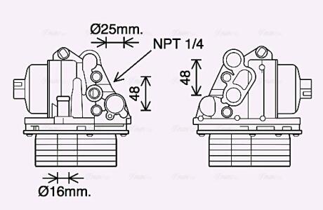 Радиатор масляный Citroen Jumper (06-)/Peugeot Boxer (06-)/Ford Transit (06-), T AVA COOLING PE3400H