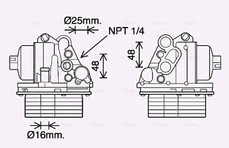 Радіатор масляний Citroen Jumper (06-)/Peugeot Boxer (06-)/Ford Transit (06-), Transit Custom (06-) 2.2 HDI AVA AVA COOLING PE3400H