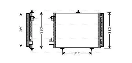 Радиатор кондиционера Citroen C3 I, II, III, C4 Cactus/Peugeot 2008, 207, 208/Op AVA COOLING PEA5295D