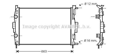 Радіатор охолодження двигуна MEGANE2/SCENIC MT +-AC 02 (Ava) AVA COOLING RT2307 (фото 1)