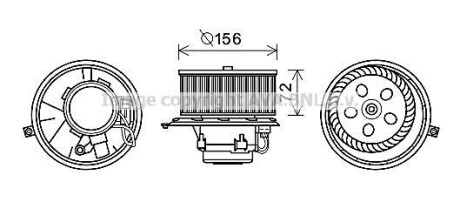 Вентилятор отопителя салона Renault Laguna II AC+/- AVA AVA COOLING RT8581