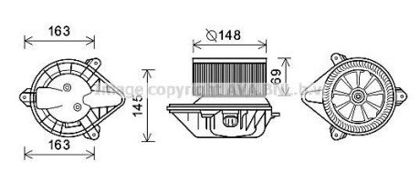 Вентилятор обігрівача салону Renault Megane (95-02) Scenic (95-02) AC+ AVA AVA COOLING RT8587