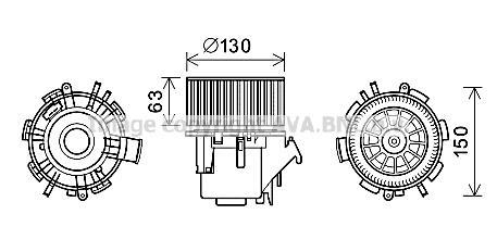 Вентилятор OPEL, Nissan (вир-во AVA) AVA COOLING RT8599