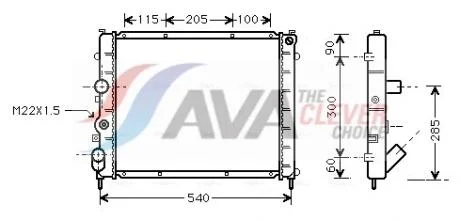Радіатор KANGOO 15D/19D MT -AC 97- (Ava) AVA COOLING RTA2215