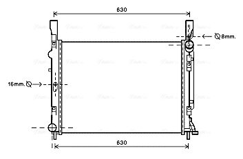 Радіатор охолодження Kangoo II 1.5 DCi +AC02/08- (AVA) AVA COOLING RTA2472
