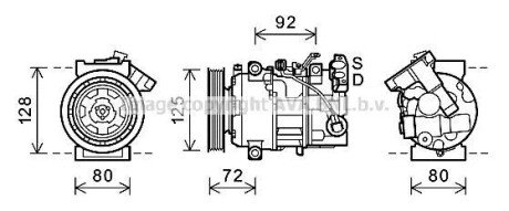 Компресор кондиціонера RENAULT MEGANE/SCENIC 2009-(AVA) AVA COOLING RTAK489