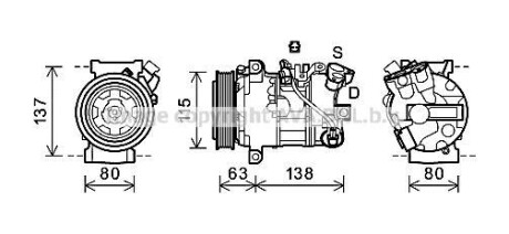 Компресор кондиціонера RENAULT MEGANE/ SCENIC (2009) (AVA) AVA COOLING RTAK491