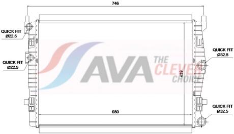 Радіатор, Система охолодження двигуна AVA COOLING VN2461
