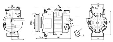 Компрессор кондиционера VW Amarok (10-), Transporter T5 (03-) 2.0TDI A AVA COOLING VNAK447