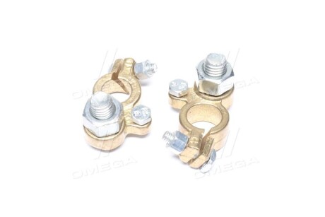 Клема акумулятора 2 шт. РЕМОНТ (латунна 200 гр.) КАМАЗ, МАЗ, ГАЗ, Трактори "болтовий затискач" O 8 АВТО-СОЮЗ 88 11-3703210-10