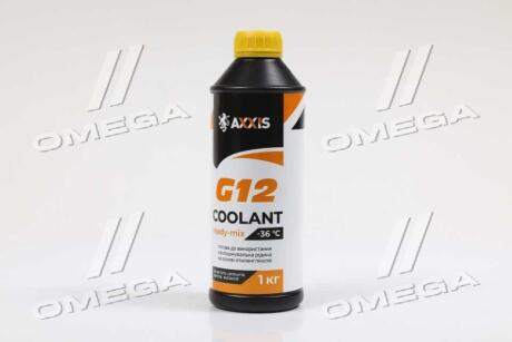 Антифриз YELLOW G12 Сoolant Ready-Mix -36°C<> (жовтий) (Каністра 1кг) AXXIS AX-P999-G11Ye RDM1