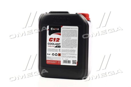 Антифриз RED G12+ Сoolant Ready-Mix -36°C <> (червоний) (Каністра 5кг) AXXIS AX-P999-G12R RDM5