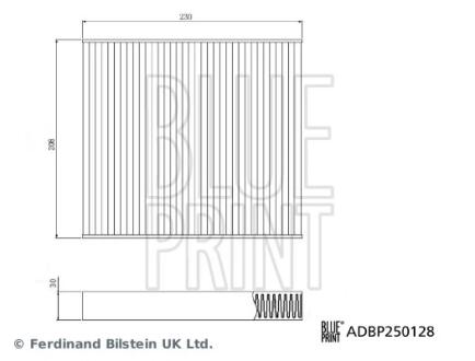 Змінний елемент фільтра салону BLUE PRINT ADBP250128