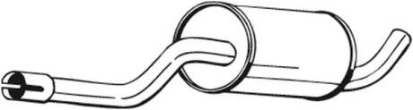 Глушитель, алюм. сталь, средн. часть VOLVO 740 2.0, 2.0i (09/88 - 00/90) BOSAL 235-017
