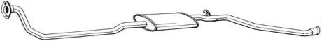 Глушник, алюм. сталь, середня частина PEUGEOT PARTNER 96-00 (293-111) BOSAL 293111