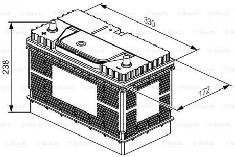 Акумулятор 12В/105Аг/800А/23,7кг BOSCH 0 092 L40 340