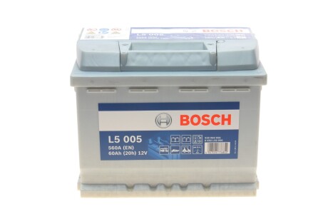 Акумулятор 12В/60Аг/560А/16,93кг BOSCH 0 092 L50 050 (фото 1)