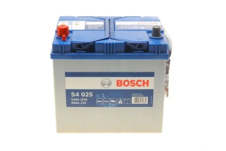 Акумулятор 60Ah-12v (S4025) (232x173x225),L,EN540 BOSCH 0092S40250