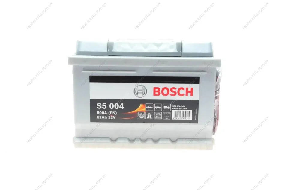 Акумулятор 61Ah-12v (S5004) (242x175x175),R,EN600 !КАТ. -10% BOSCH 0092S50040 (фото 1)