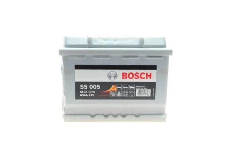 Акумулятор 63Ah-12v (S5005) (242x175x190),R,EN610 BOSCH 0092S50050