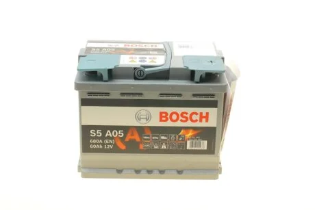 Акумулятор 60Ah-12v AGM (S5A05) (242х175х190),R,EN680 BOSCH 0092S5A050