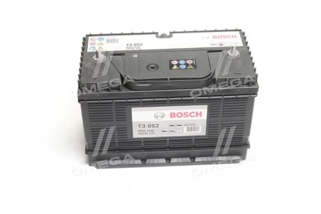 Акумулятор 105Ah-12v (T3052) (330x172x240), L, EN800 клеми тонкі по центру BOSCH 0092T30520 (фото 1)