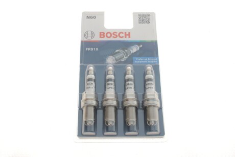 Свічка запалювання FR91X SUPER4 (OPEL) (4шт. бліст.) BOSCH 0242222804