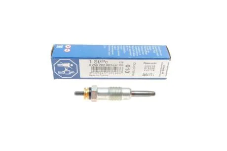 Свічка розжарювання GLP010 FORD ESCORT 1.8 TD, RENAULT MASTER II 2.5, 2.8 95-03 BOSCH 0250202001