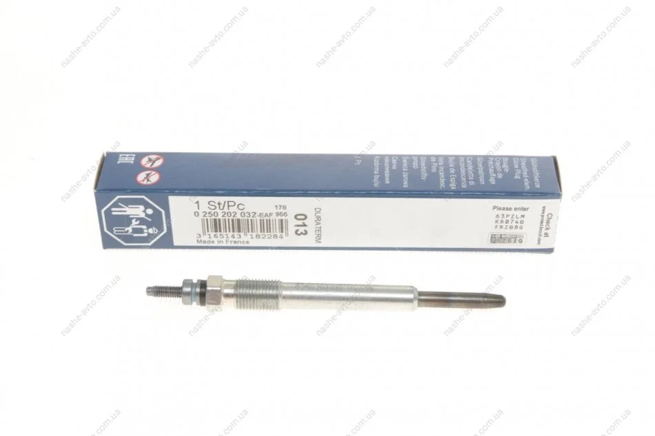 Свічка розжарювання GLP013 PSA 2.0 HDI 00-10 (вир-во) BOSCH 0250202032 (фото 1)
