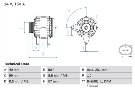 Генератор BOSCH 0986045360