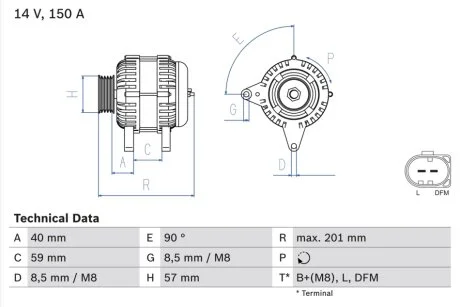 Генератор BOSCH 0986045360