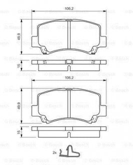 ГАЛЬМІВНІ КОЛОДКИ, ДИСКОВІ BOSCH 0 986 424 626 (фото 1)