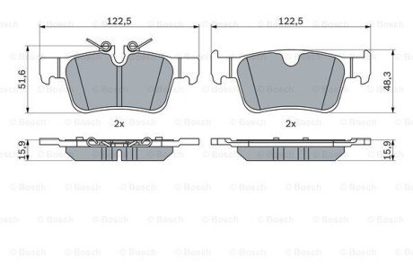 ДИСКОВI КОЛОДКИ ЗАДНI BOSCH 0 986 424 802