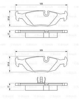 Комплект гальмівних колодок з 4 шт. дисків BOSCH 0986466751