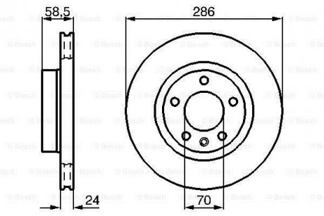 ДИСК ГАЛЬМIВНИЙ ПЕРЕДНIЙ BOSCH 0 986 478 594