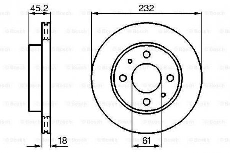 ДИСК ГАЛЬМIВНИЙ ПЕРЕДНIЙ BOSCH 0 986 478 650